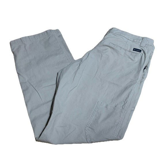 Columbia Pants Mens 34x32 Beige Rugged Ridge Canvas Utility Stretch Regular Fit - Picture 1 of 11